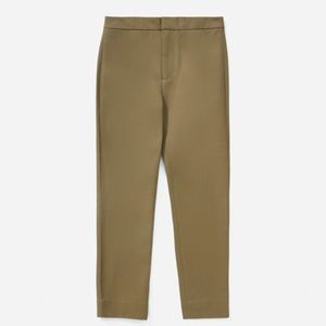 Everlane The Fixed-Waist Stretch Cotton Pant Olive Green